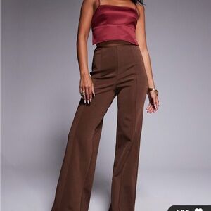 Bandage chocolate straight leg Pants